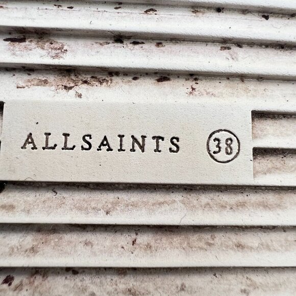 All Saints Trish Women Size EU 38 US 8 Beige Leather Snakeskin Print Shoe - Picture 13 of 14